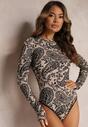 Body bej cu model paisley din velur Neveta