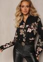 Czarna Koszula w Kwiaty Trasese