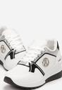 Białe Sneakersy Sznurowane Ozdobione Brokatem na Koturnie Eminalla