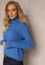 Pulover Albastru Tip Maletă Cu Croială Cambrată Cu Viscoză Nalexa