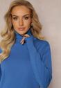 Pulover Albastru Tip Maletă Cu Croială Cambrată Cu Viscoză Nalexa