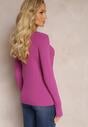 Pulover Violet Ajustat Tricot Striaţ Bionessa