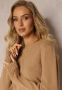 Brązowy Sweter z Miękkiej Dzianiny Emamsse