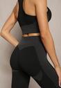 Top Scurt Negru Compleu 3 Piese Hanorac cu Fermoar și Colanți Push-Up cu Elastic în Talie Savese