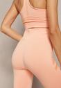 Pomarańczowy 3-częściowy Komplet w Sportowym Stylu Top Bluza i Legginsy Aburre