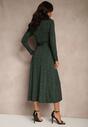 Rochie Cămașă Midi Verde Închis cu Cordon Xudilla