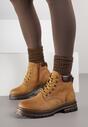 Brązowe Traperki z Ociepleniem i Sznurowaniem Almudena