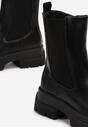 Botine Negre cu Inserție Elastică pe Carâmb și Imprimeu pe Platformă Kisoma