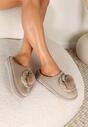 Bej Închis Balerini Slip-on cu Pompon Kanska