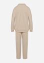 Set de trening bej din polar cu bluza cu fermoar scurt și pantaloni jogging Hypamena