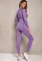 Compleu Sport Violet din 2 Piese Top cu Mânecă Lungă și Colanți Ejuara