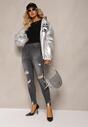 Blugi negri Skinny High Waist cu rupturi Pyxissa