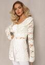 Cardigan Bej Deschis Ajurat cu Centură Petrame