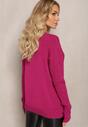 Pulover Violet cu Imprimeuri Stil Clasic Sigune