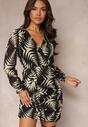 Rochie Neagră Mini cu Elastic în Talie și Volan Decorativ Ominoca