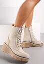 Botine Bej Cu Siret Pe Platforma Sevese