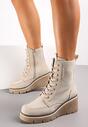 Botine Bej Cu Siret Pe Platforma Sevese