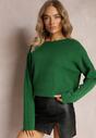 Zielony Sweter o Luźnym Kroju Enian
