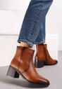 Botine maro clasice cu toc Ominorda
