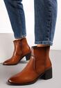 Botine maro clasice cu toc Ominorda