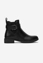 Botine Chelsea Negre cu Inserție Elastică și Curea Decorativă Momala