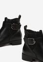 Botine Chelsea Negre cu Inserție Elastică și Curea Decorativă Momala