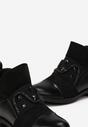 Botine Negre peste Gleznă cu Decupaje și Aplicație cu Pietre Olimondde