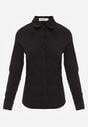 Czarna Gładka Koszula Zapinana na Guziki Hejora
