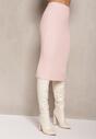 Fustă Midi Roz din Tricot Rib Limoce