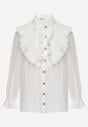 Cămașă albă cu volan decorativ și jabou Hansina