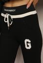 Pantaloni negri sport cu talie elastică și aplicatie Talavar