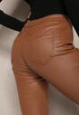 Pantaloni skinny din piele eco maro Sonowa