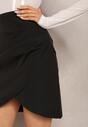 Czarna Asymetryczna Spódnica Kopertowa Mini Sanetta