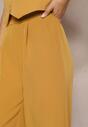 Żółte Szerokie Spodnie w Eleganckim Stylu Hanessame