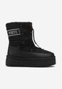 Botine negre cu platformă și șiret decorativ Zingie