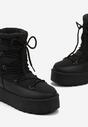 Botine negre cu platformă și șiret decorativ Zingie