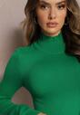 Pulover Verde Tricot Guler Înalt Asajma