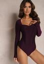 Body metalic violet cu drapaje decorative Estelas
