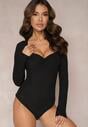 Body Metalic Negru cu Drapat Estelas