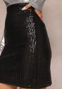 Czarna Dopasowana Spódnica Mini w Cekiny Malija