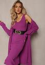 Set Fucsia din 2 Piese cu Rochie și Cardigan Elysara