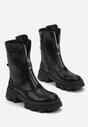 Botine Negre cu Fermoar Decorativ și Inserții de Zirconiu Forunta