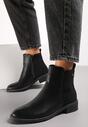 Botine Negre cu Toc Jos și Pietre Strass Delicate la Talpă Hosere