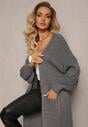 Gri închis Cardigan lung Oversize Angellona