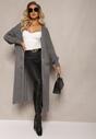 Gri închis Cardigan lung Oversize Angellona