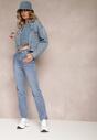 Jasnoniebieskie Jeansy High Waist ze Strzępionymi Nogawkami Thaliinoriel