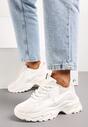 Białe Klasyczne Sneakersy Sznurowane na Niskiej Platformie Lenivia