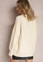 Bej deschis oversized pulover tricot decorativ Jupiterra