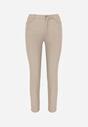 Bej Pantaloni Conici Push Up Imitatie Piele Lindrela