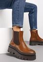 Botine maro pe talpă groasă cu protectie Gabufa